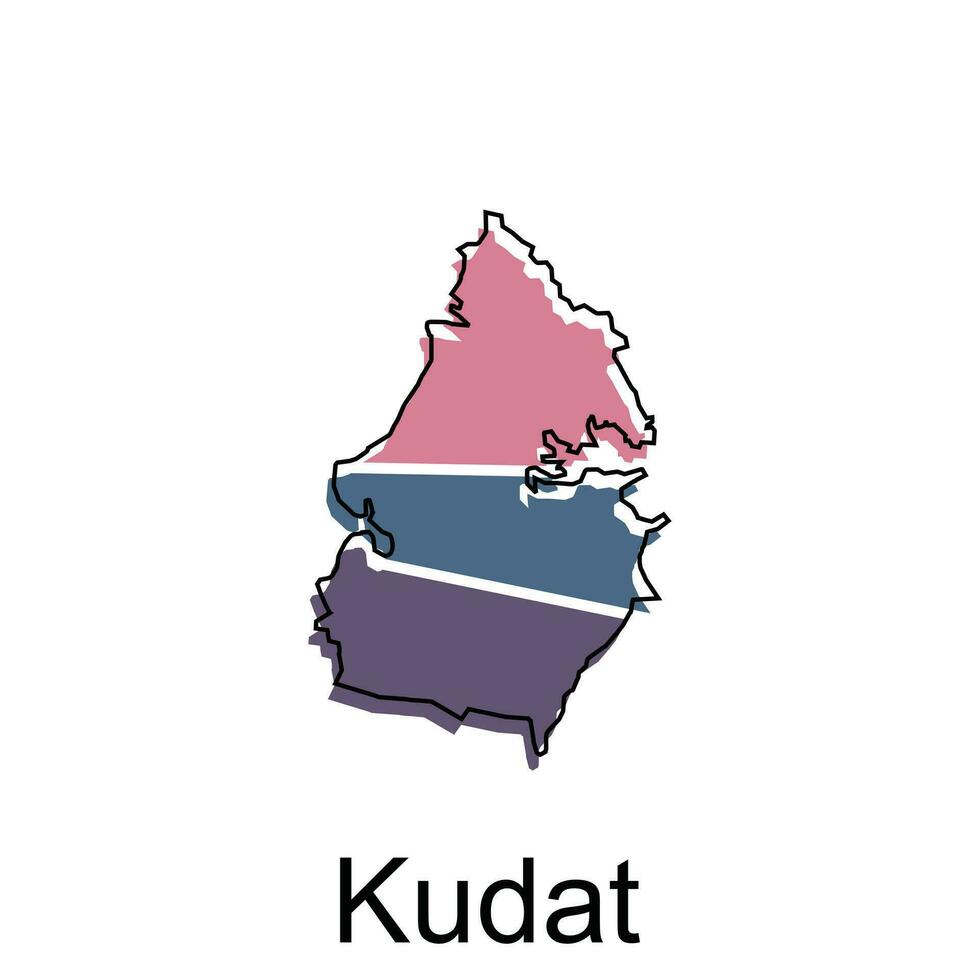 mapa cidade do kudat vetor projeto, Malásia mapa com fronteiras, cidades. logótipo elemento para modelo Projeto