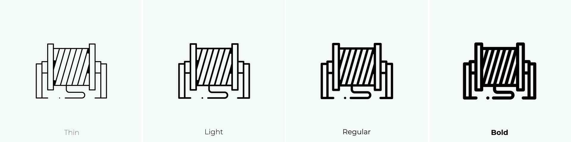 bobina ícone. afinar, luz, regular e negrito estilo Projeto isolado em branco fundo vetor