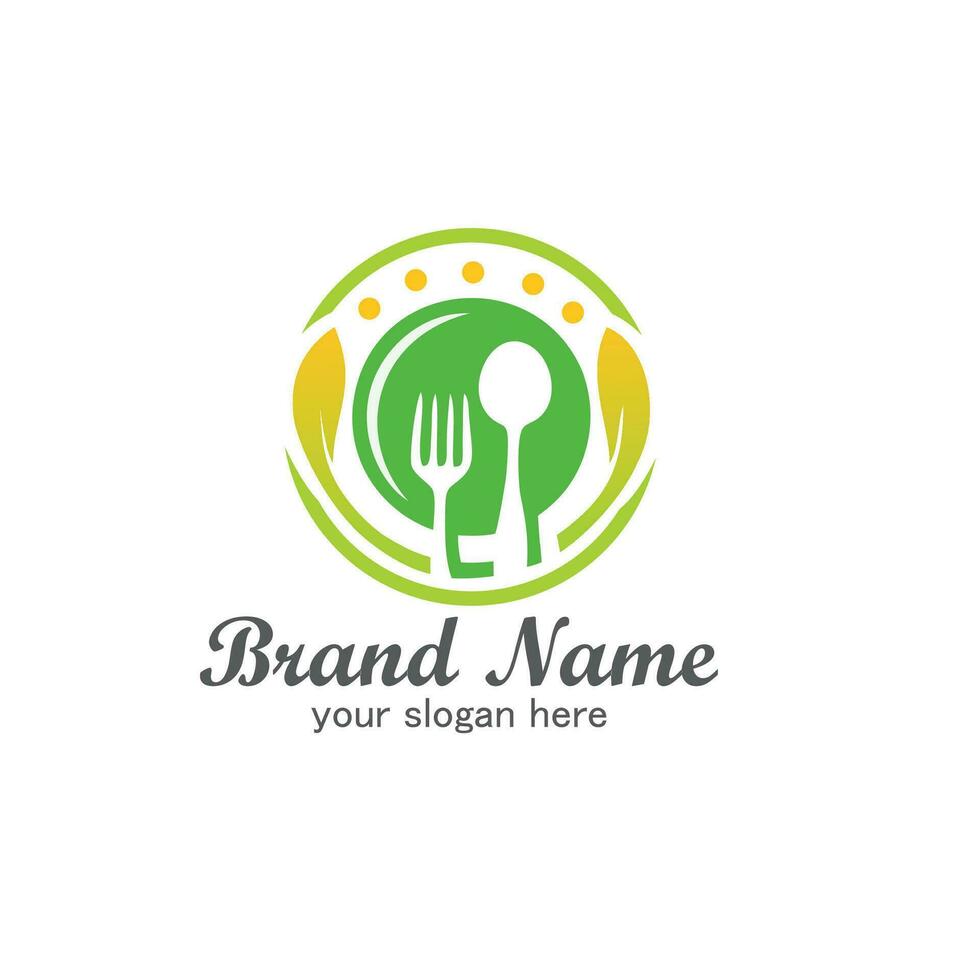 prato e garfo logotipo Projeto para restaurante logotipo vetor