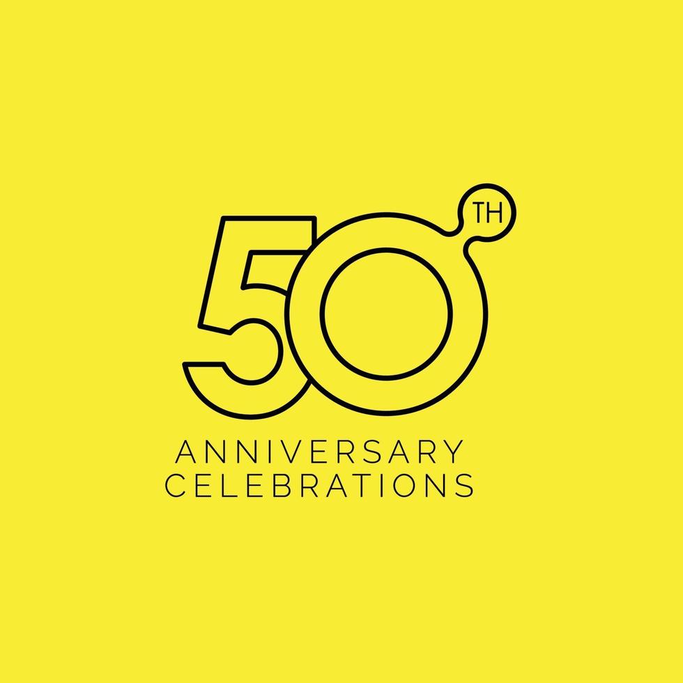 Ilustração de design de modelo de vetor de celebração do 50º aniversário