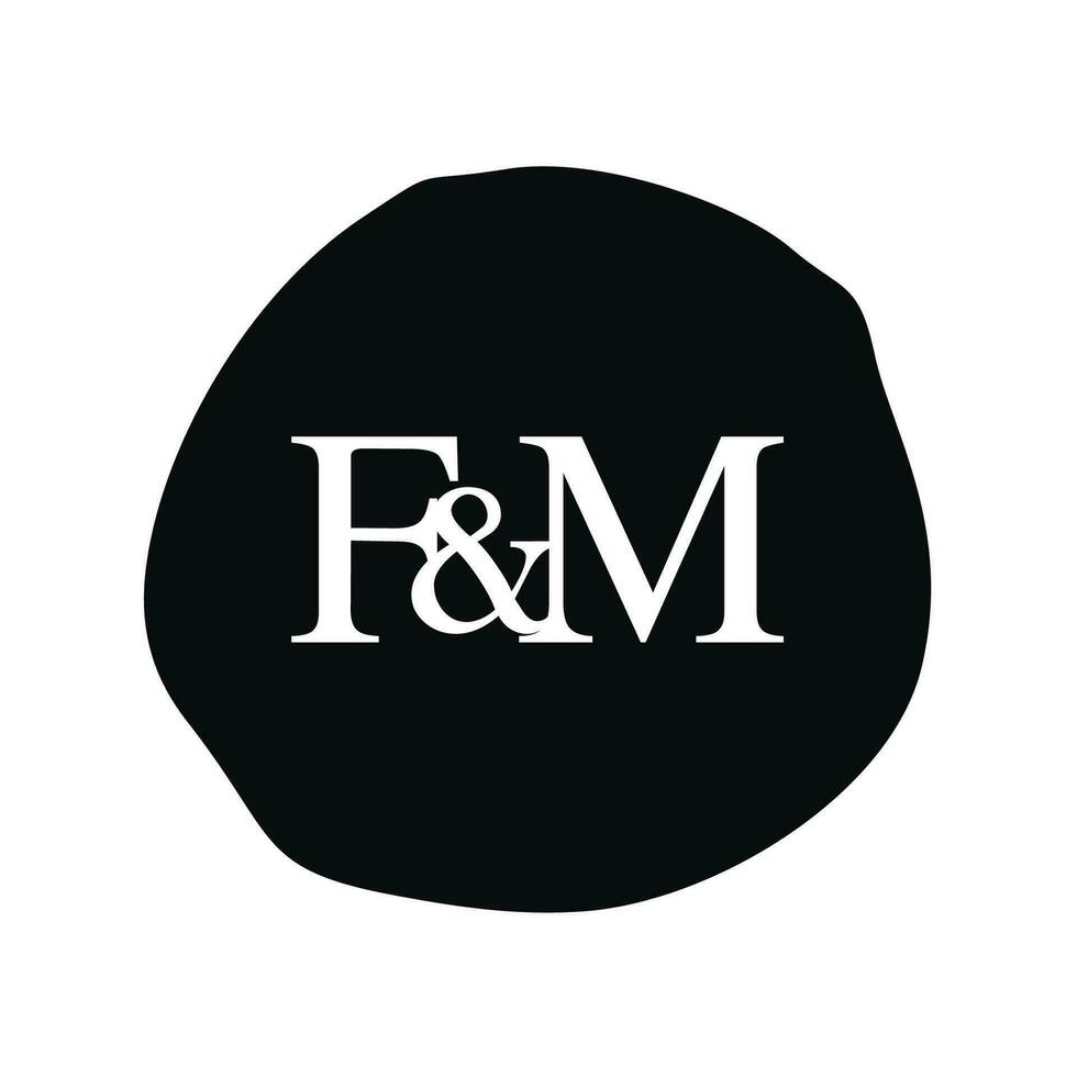 fm inicial logotipo carta escova monograma empresa vetor