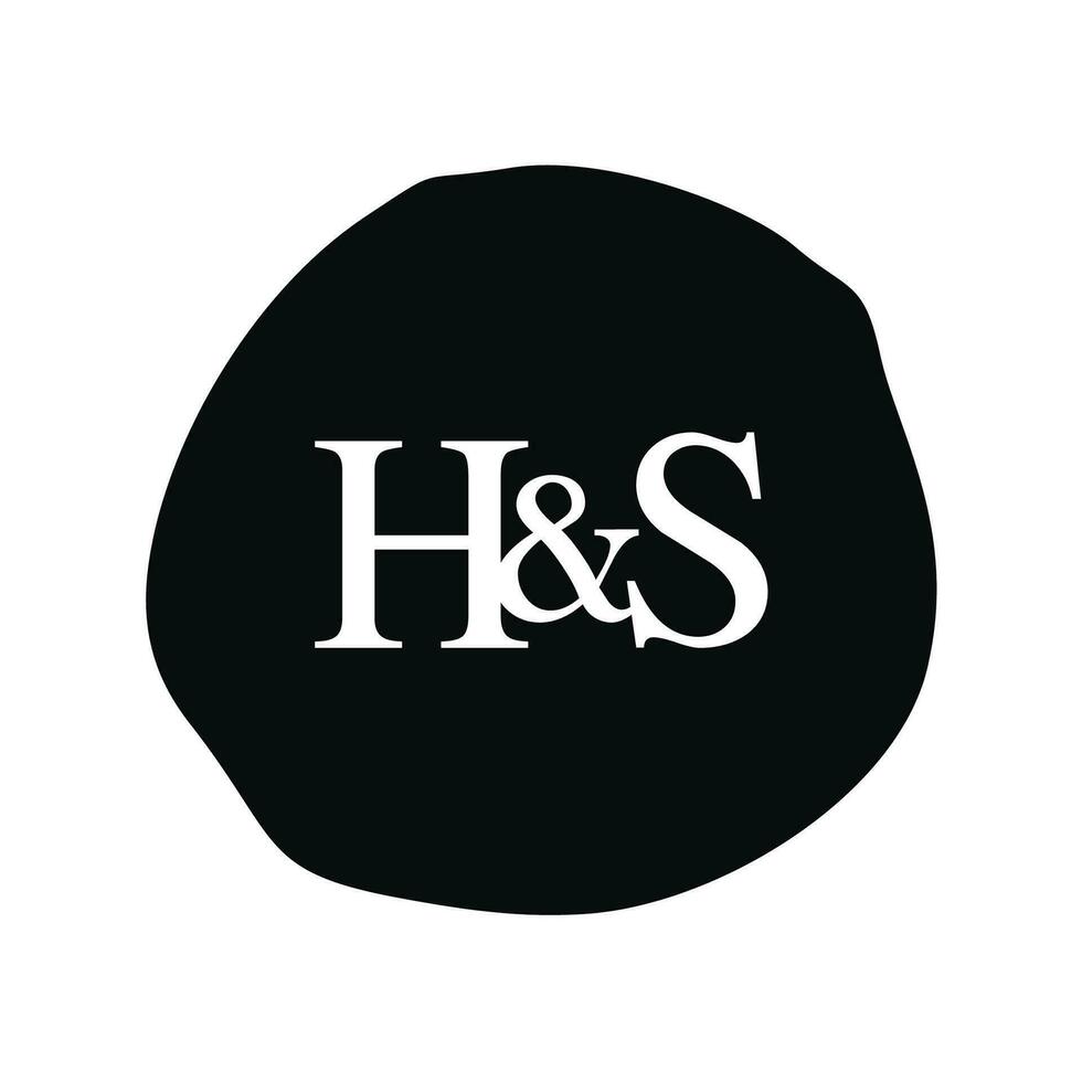 hs inicial logotipo carta escova monograma empresa vetor