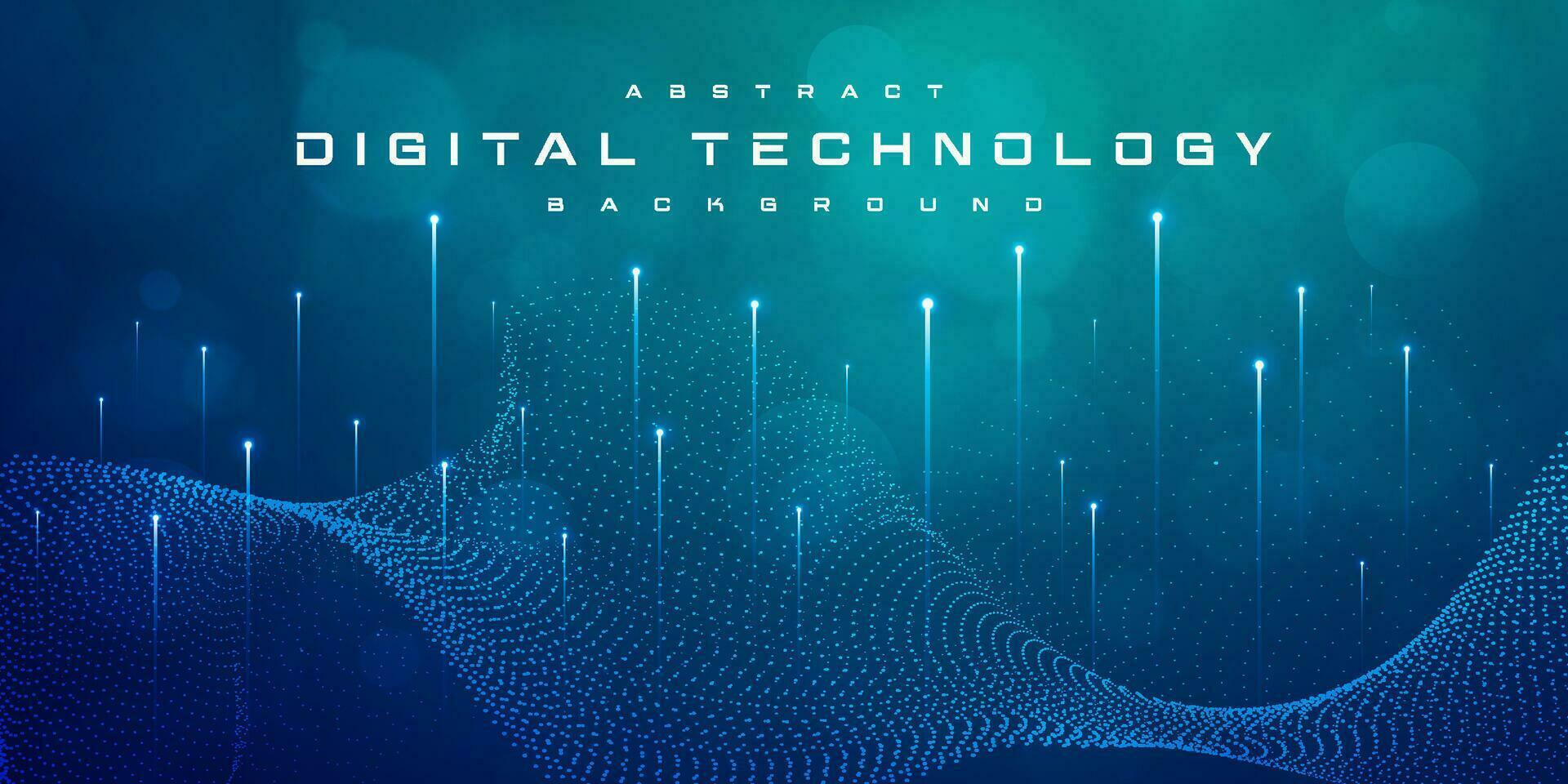 velocidade de tecnologia digital conectar fundo verde azul, informação cyber nano, comunicação abstrata, dados tecnológicos futuros de inovação, conexão de rede de internet, ai big data, ilustração de ponto de linha 3d vetor