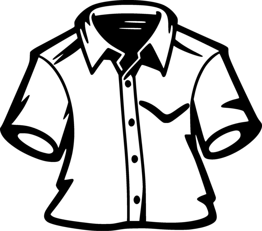 camisa, Preto e branco vetor ilustração