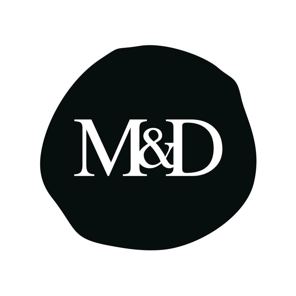 md inicial logotipo carta escova monograma empresa vetor