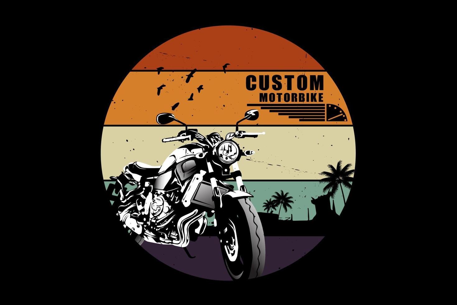 design de silhueta de motocicleta personalizado vetor