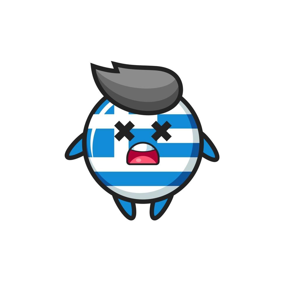 o personagem mascote da bandeira da Grécia morto vetor