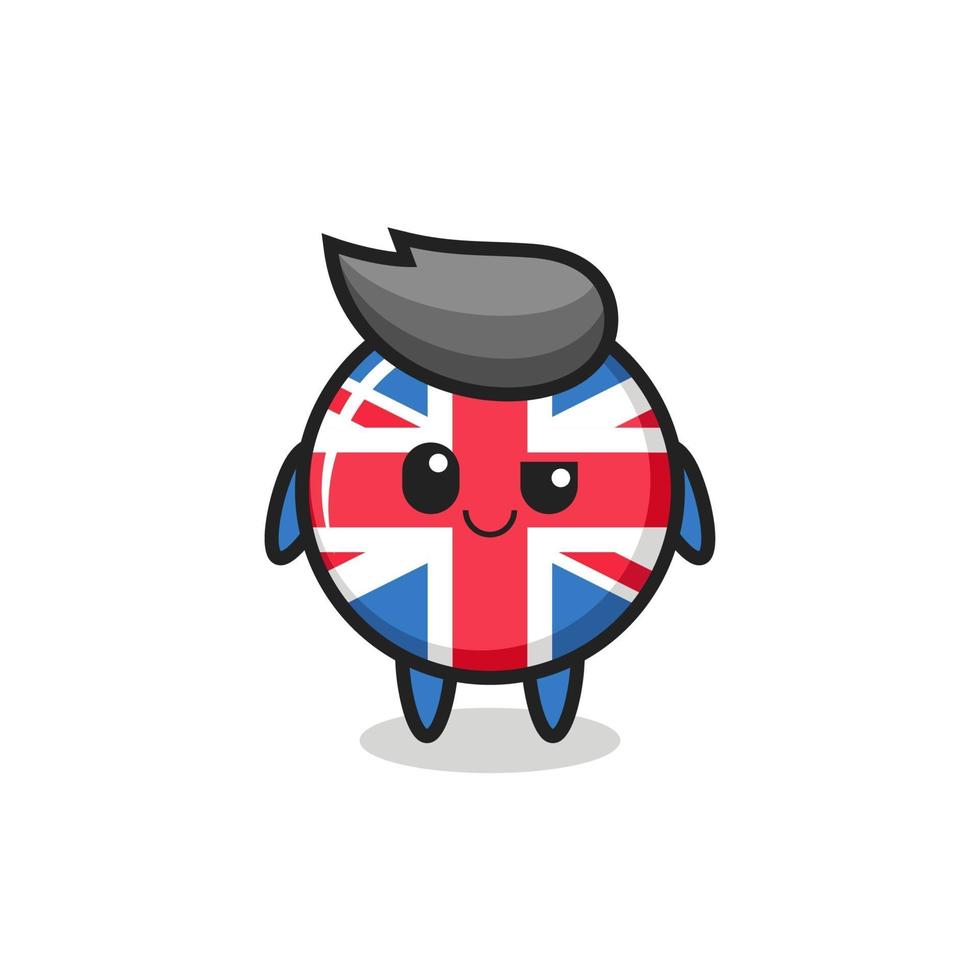 Desenho do emblema da bandeira do Reino Unido com expressão arrogante vetor