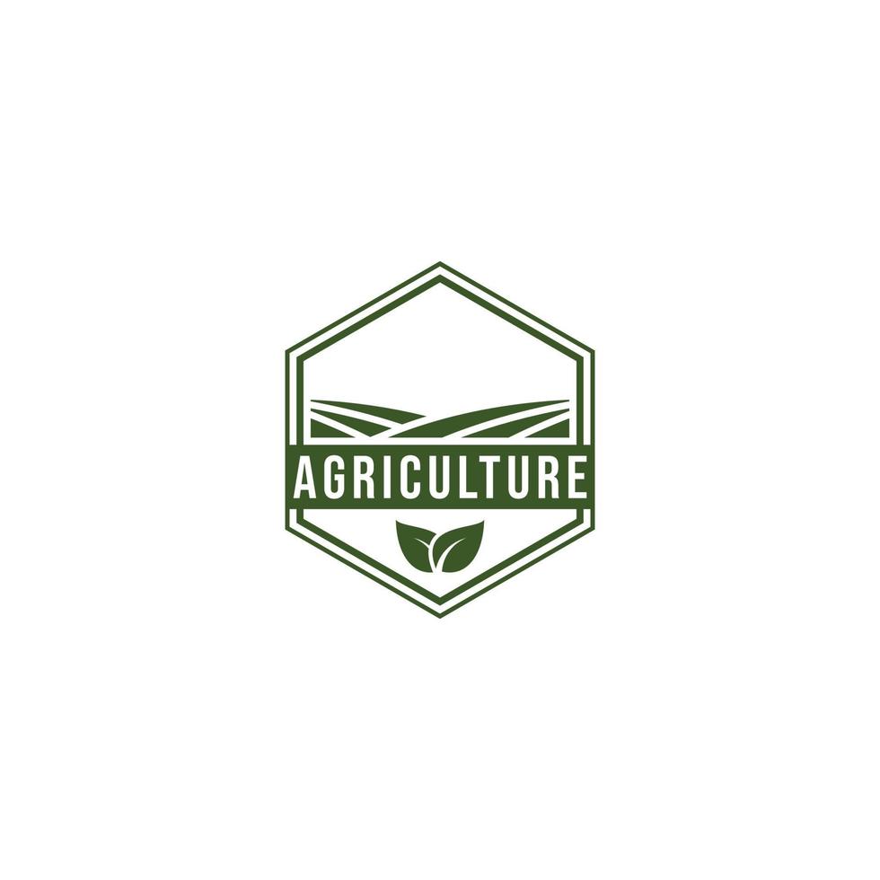 modelo de logotipo de agricultura em fundo branco vetor