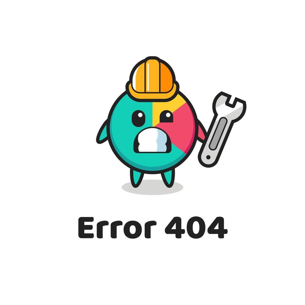 erro 404 com o mascote do gráfico fofo vetor