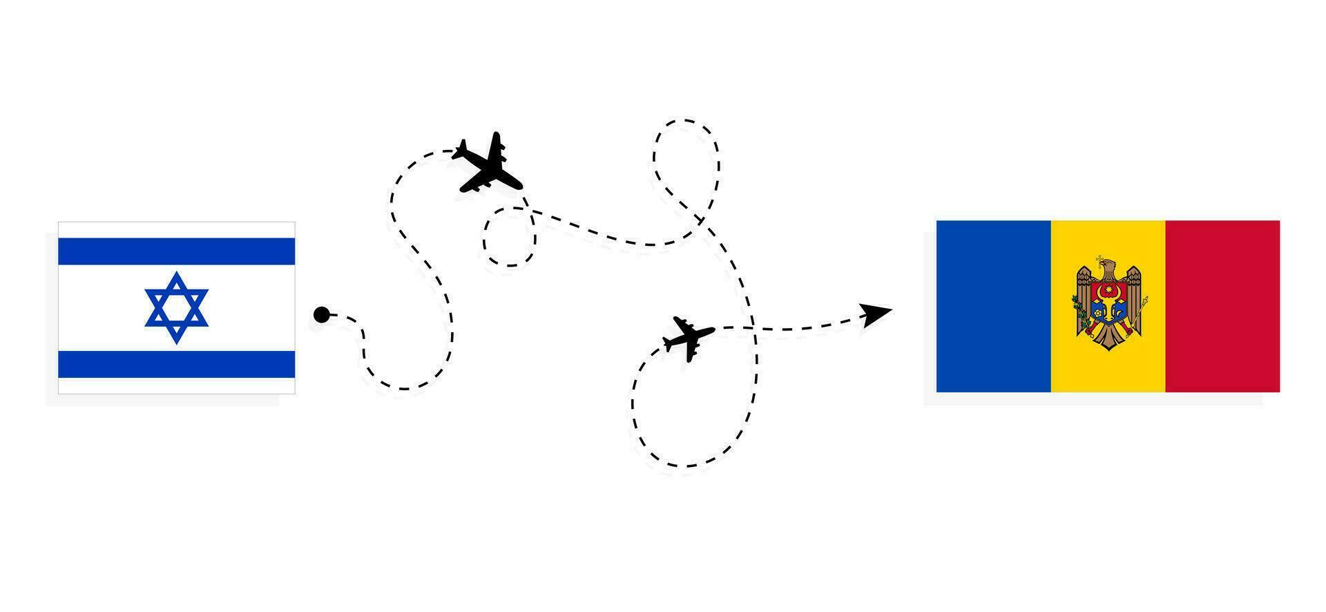 voar e viagem a partir de Israel para Moldova de passageiro avião viagem conceito vetor