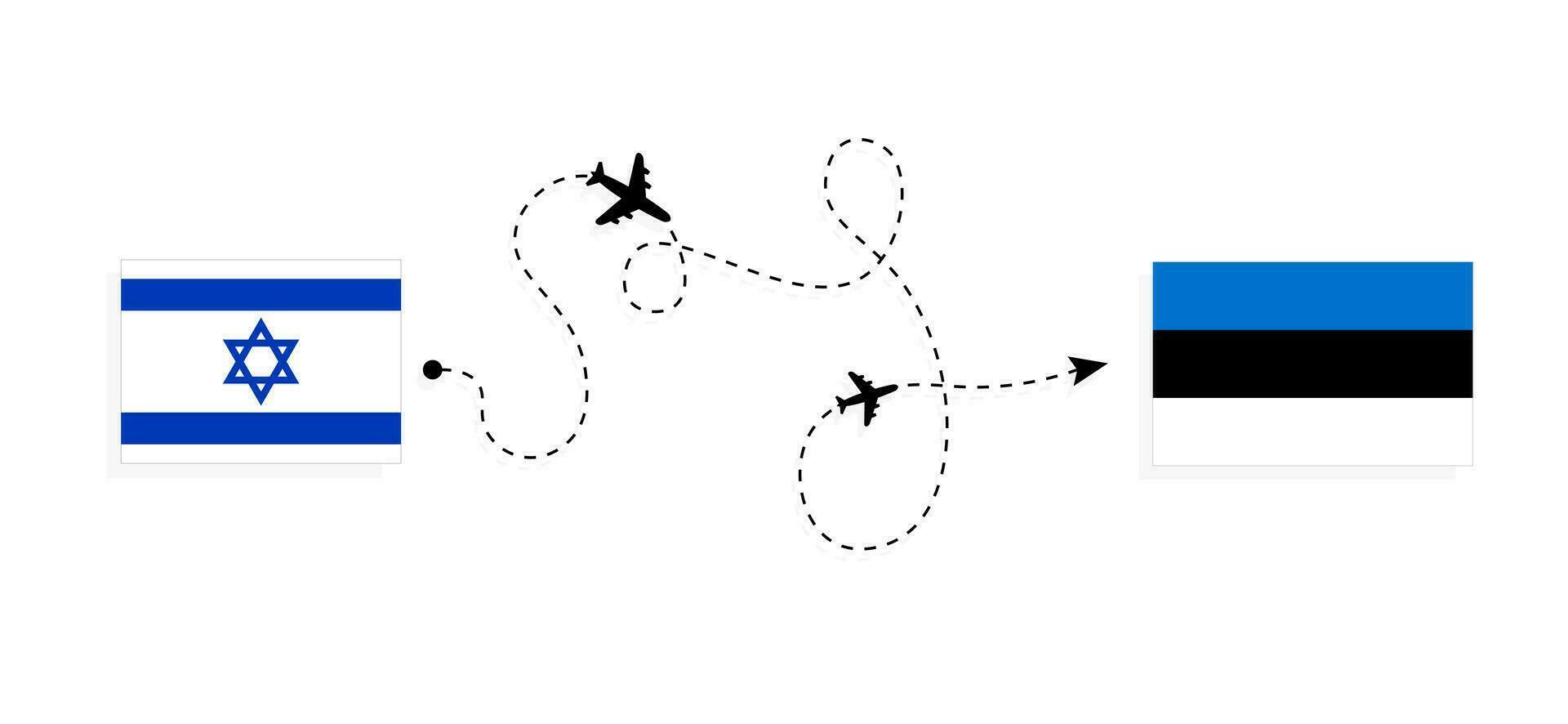 voar e viagem a partir de Israel para Estônia de passageiro avião viagem conceito vetor