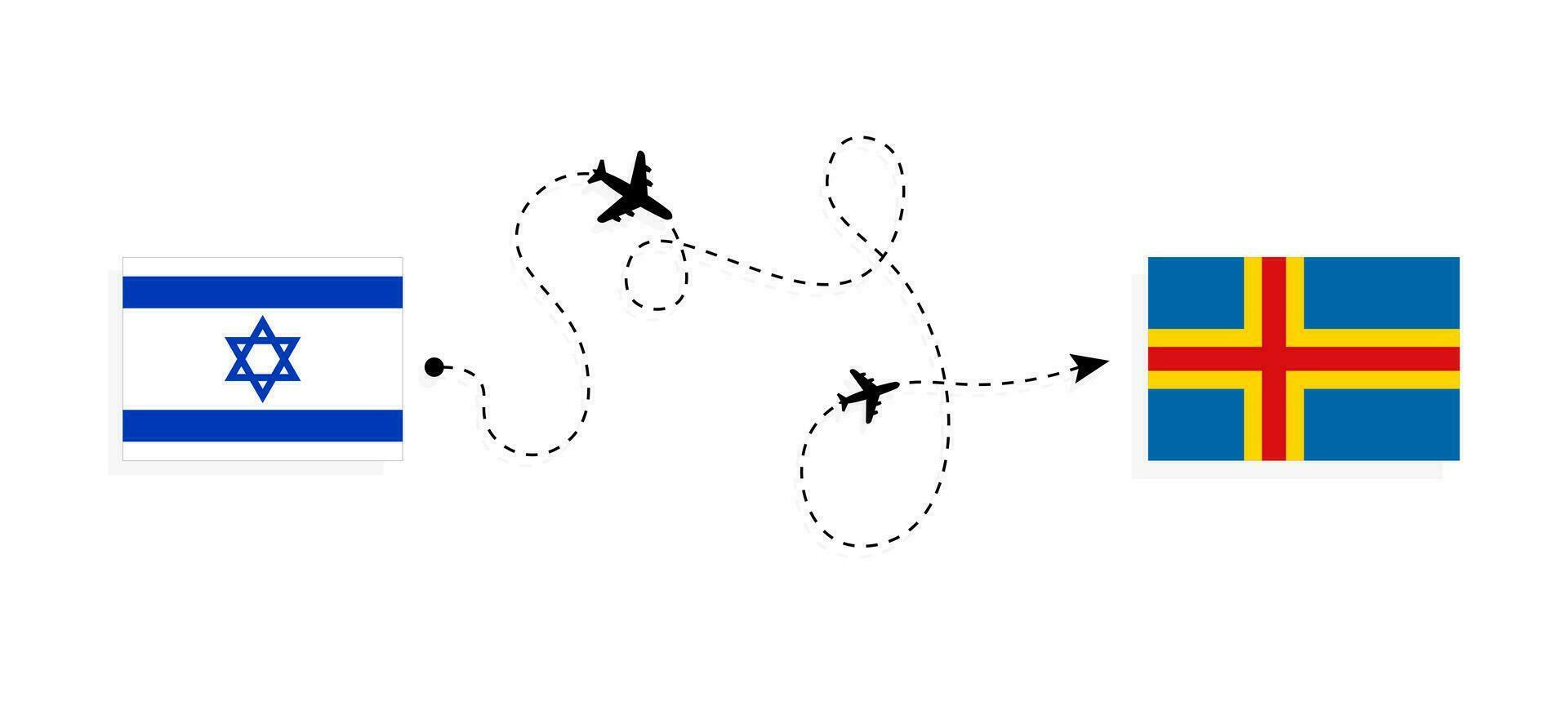 voar e viagem a partir de Israel para uma terra de passageiro avião viagem conceito vetor