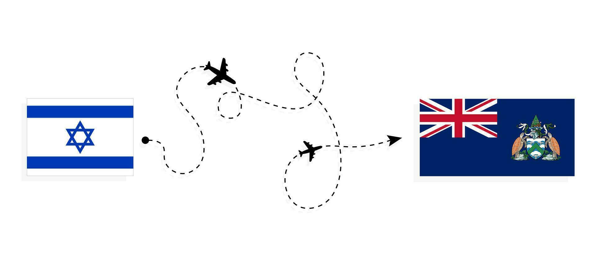 voar e viagem a partir de Israel para ascensão ilha de passageiro avião viagem conceito vetor