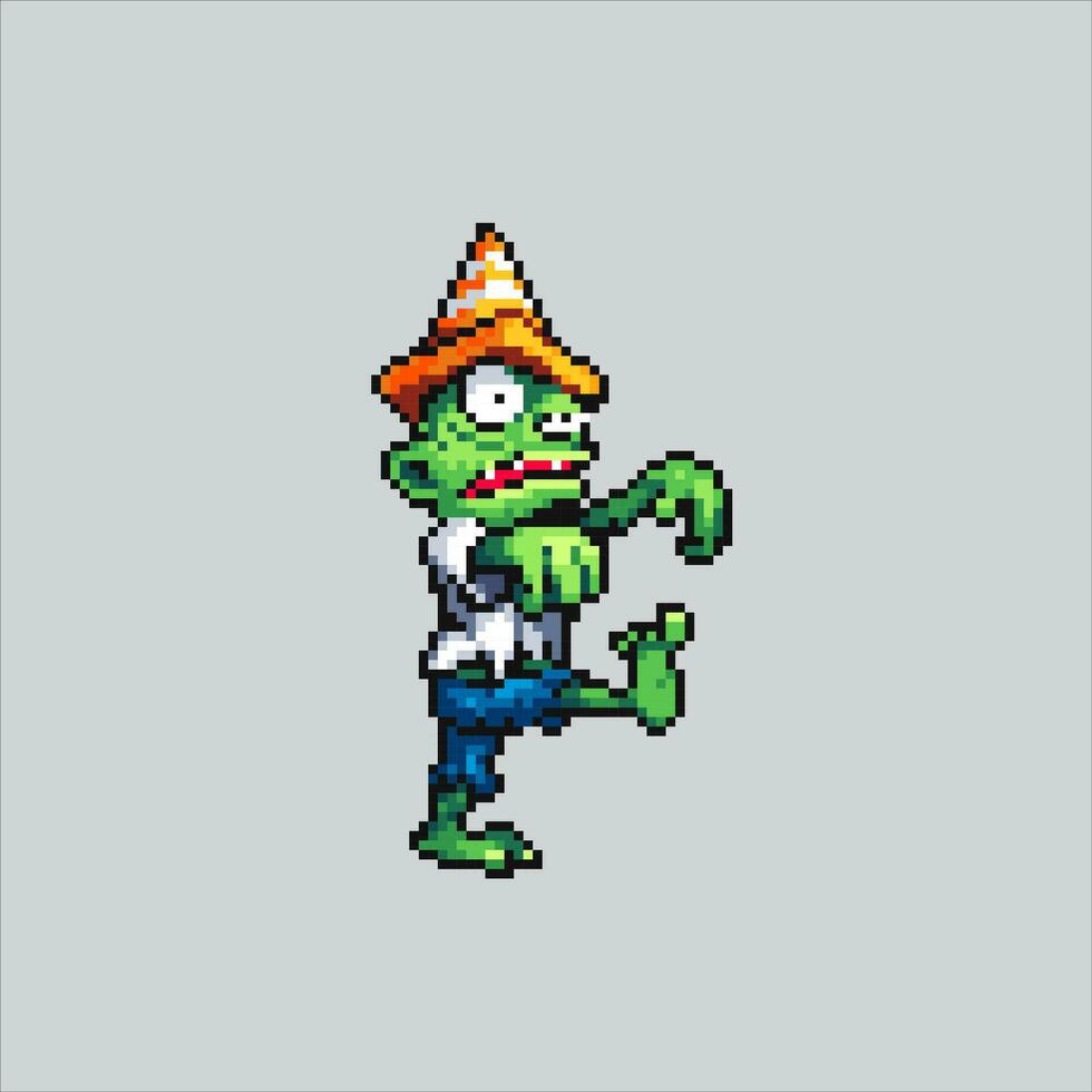 pixel arte ilustração assustador zumbis. pixelizada zumbi. assustador assustador zumbi pixelizada para a pixel arte jogos e ícone para local na rede Internet e vídeo jogo. velho escola retrô. vetor