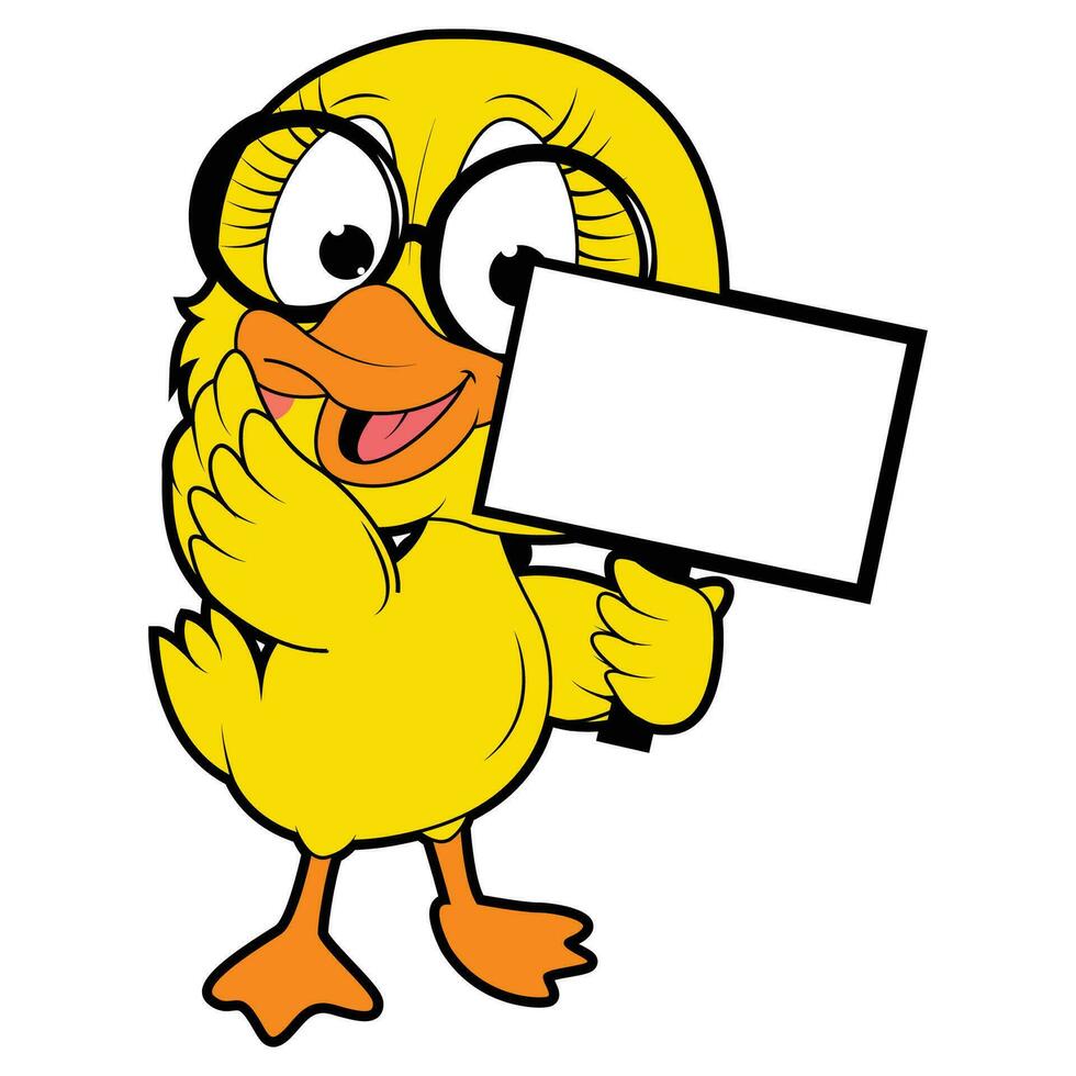 ilustração de desenho de animal pato fofo vetor