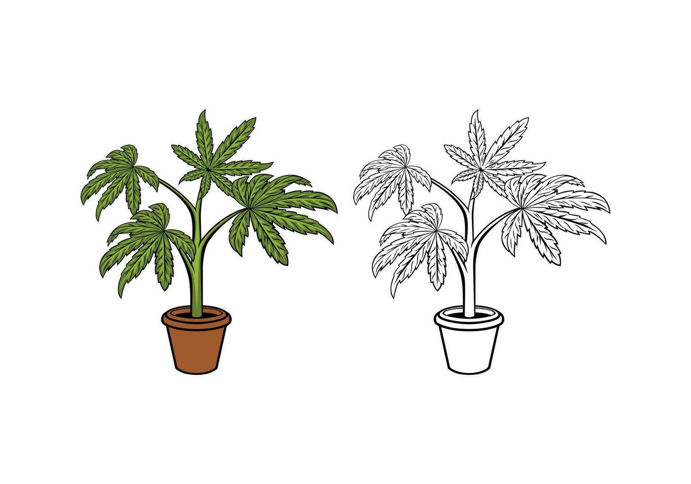 cannabis árvore ilustração vetor