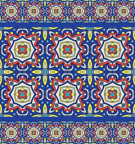 talavera oblana mexican seamless pattern vetor