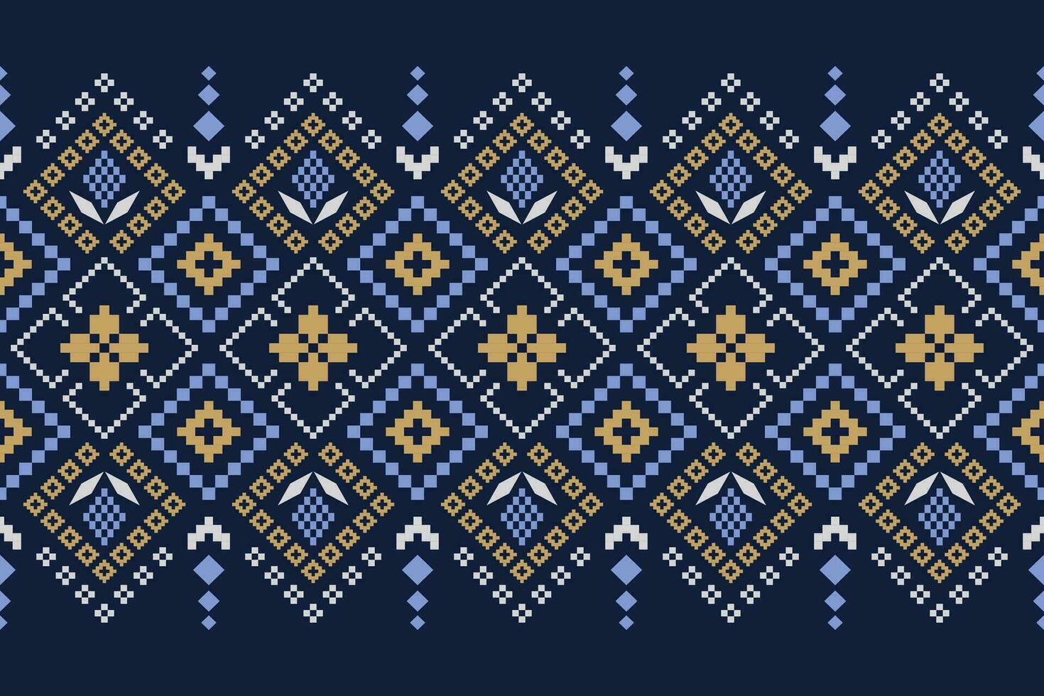 índigo marinha azul geométrico tradicional étnico padronizar ikat desatado padronizar fronteira abstrato Projeto para tecido impressão pano vestir tapete cortinas e sarongue asteca africano indiano indonésio vetor