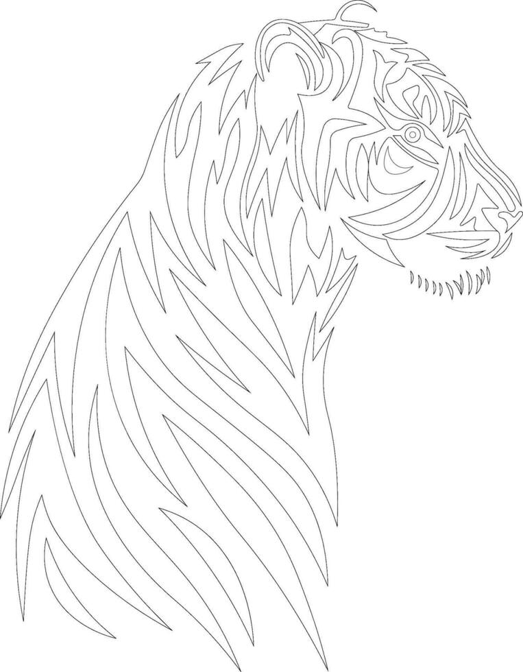 tribal tigre coloração página vetor