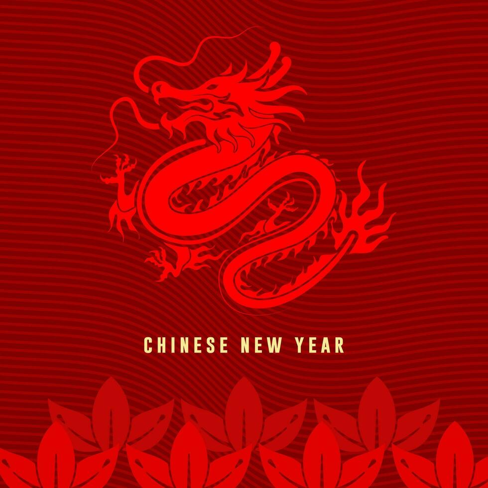 chinês Novo ano 2024, ano do a Dragão. coleção do chinês Novo ano cartazes, cumprimento cartão desenhos com chinês zodíaco Dragão. vetor