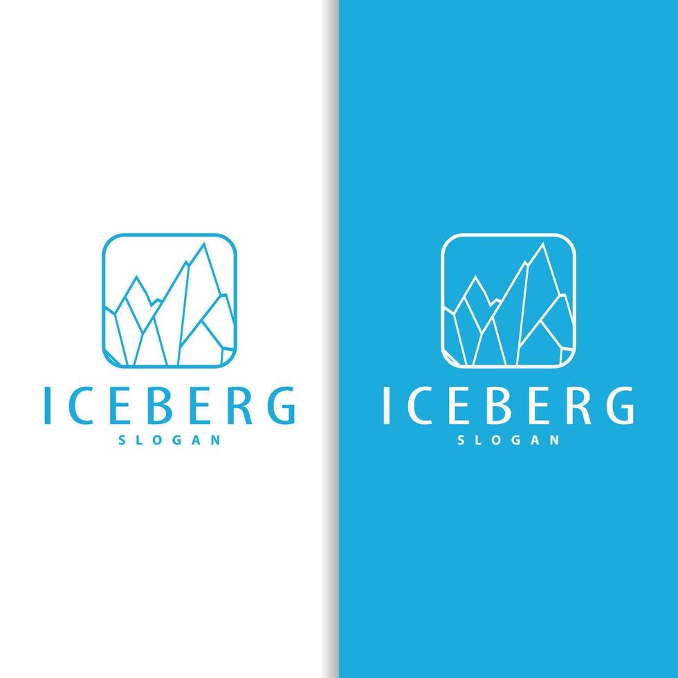 antártico frio montanha iceberg logotipo projeto, simples vetor modelo símbolo ilustração