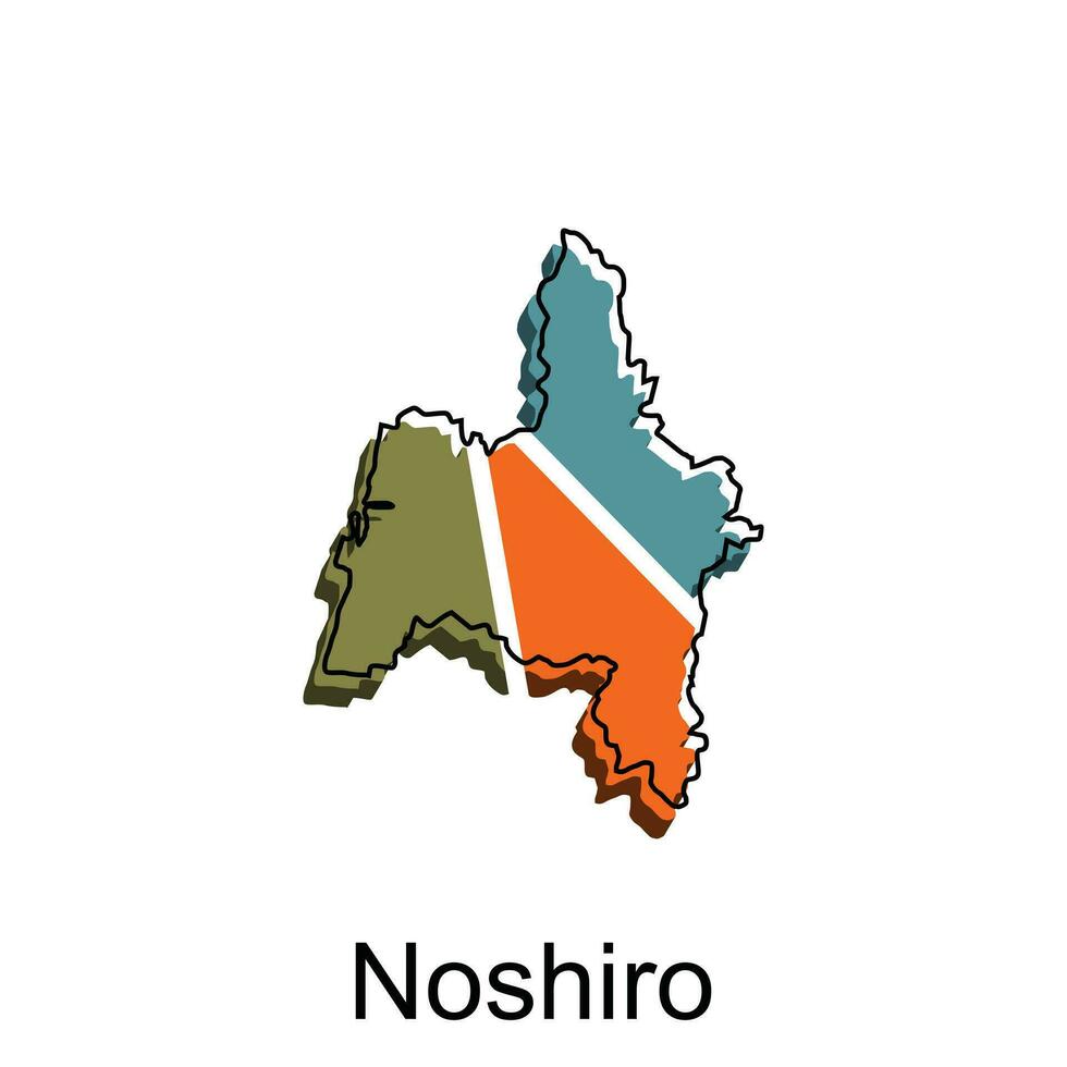 mapa cidade do noshiro projeto, Alto detalhado vetor mapa - Japão vetor Projeto modelo