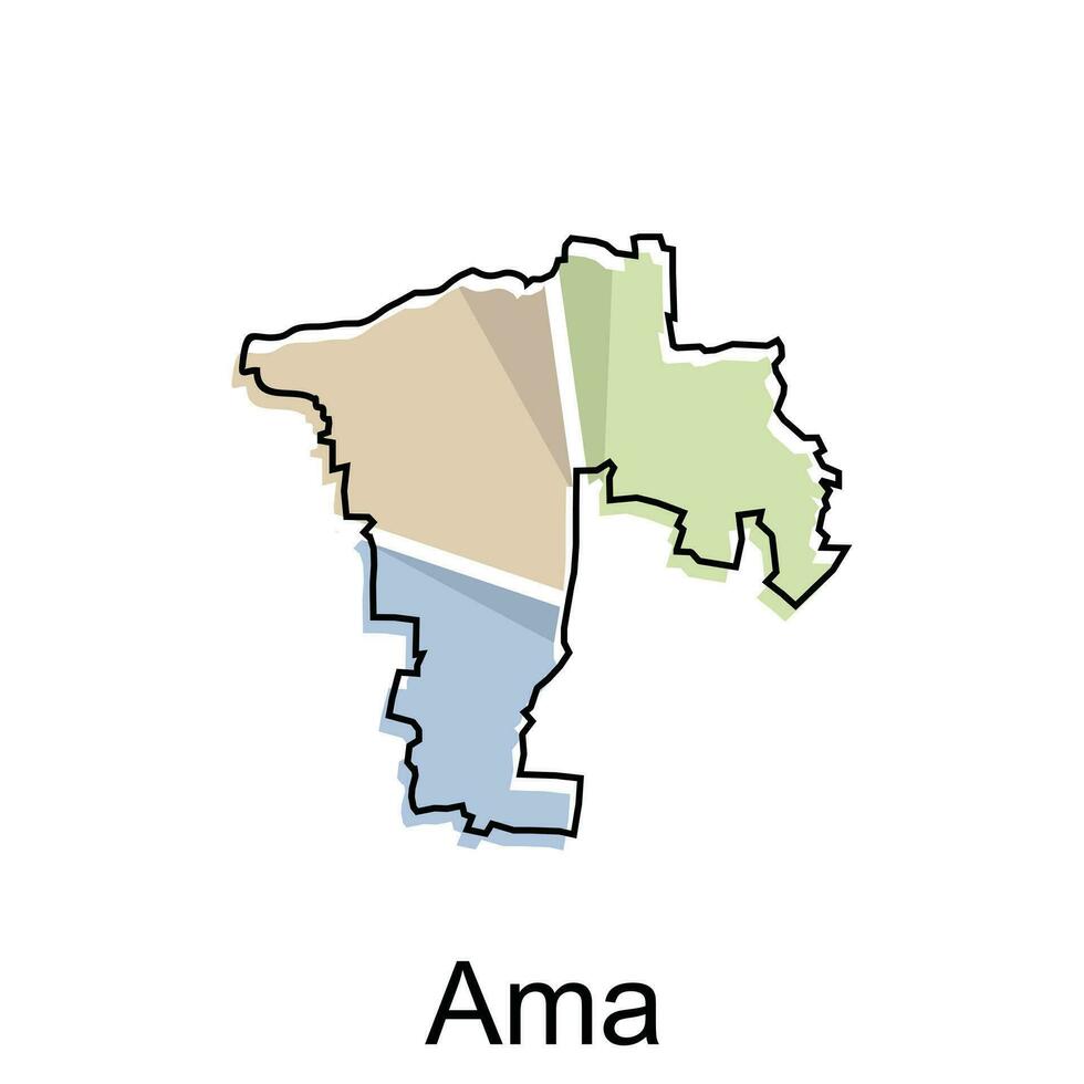 mapa cidade do ama projeto, Alto detalhado vetor mapa - Japão vetor Projeto modelo