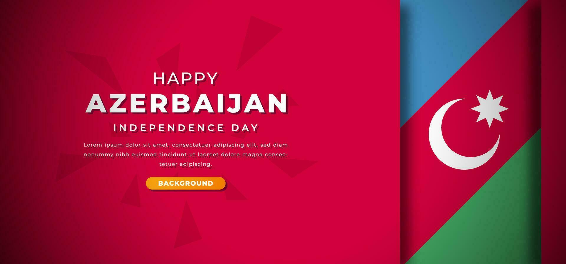 feliz Azerbaijão independência dia Projeto papel cortar formas fundo ilustração para poster, bandeira, anúncio, cumprimento cartão vetor