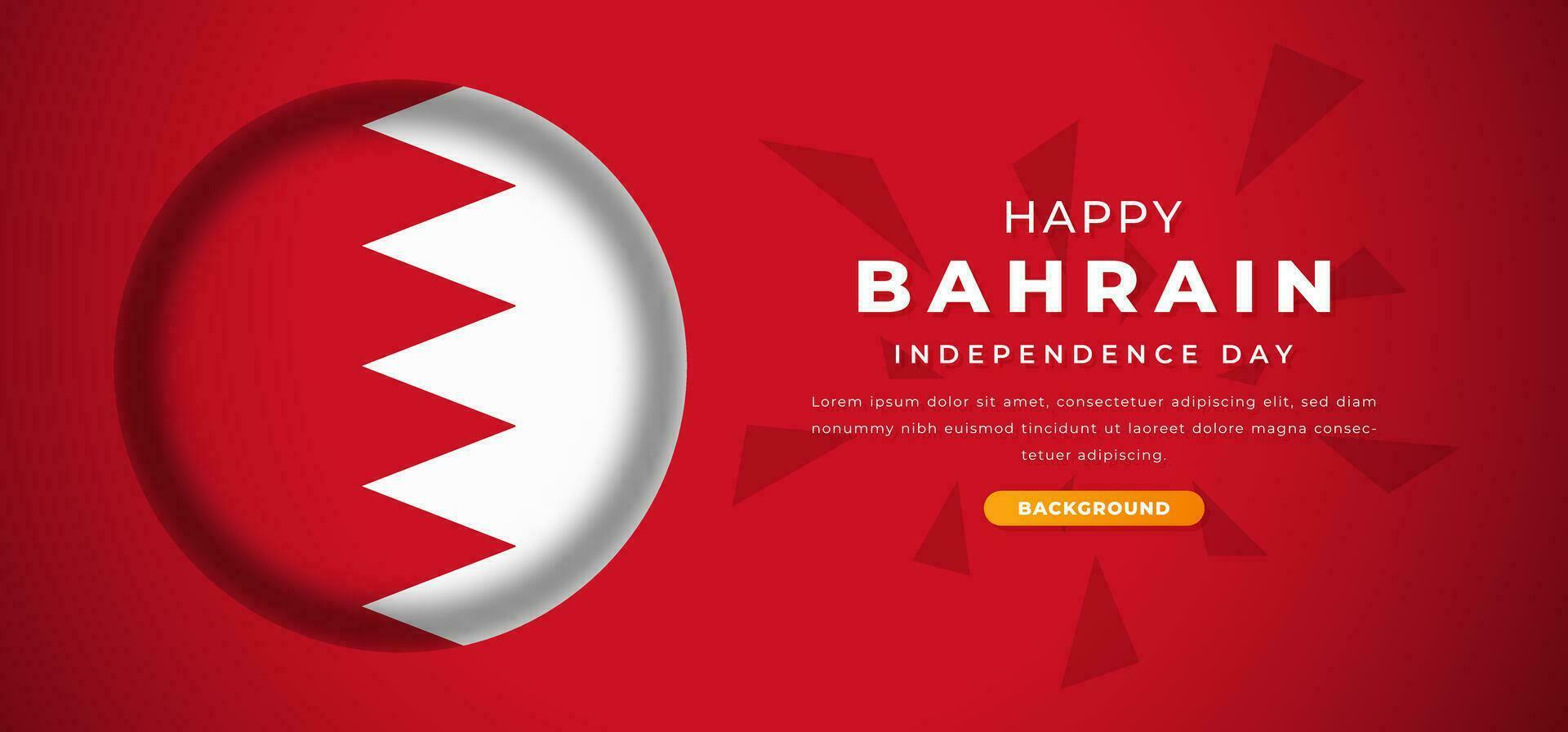 feliz bahrain independência dia Projeto papel cortar formas fundo ilustração para poster, bandeira, anúncio, cumprimento cartão vetor