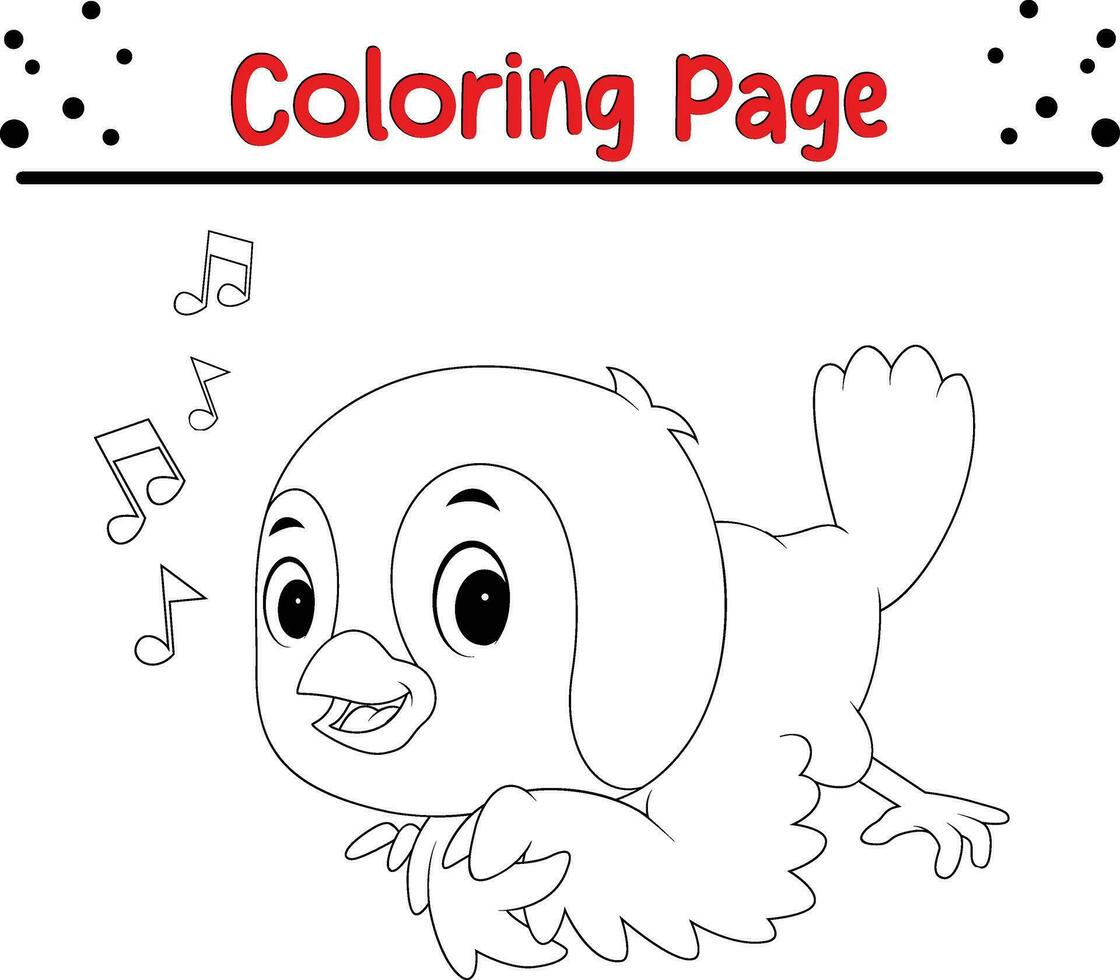 bebê pássaro coloração página para crianças. animal coloração livro vetor