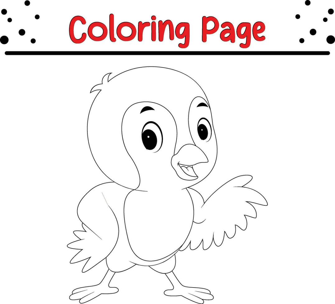 bebê pássaro coloração página para crianças. animal coloração livro vetor