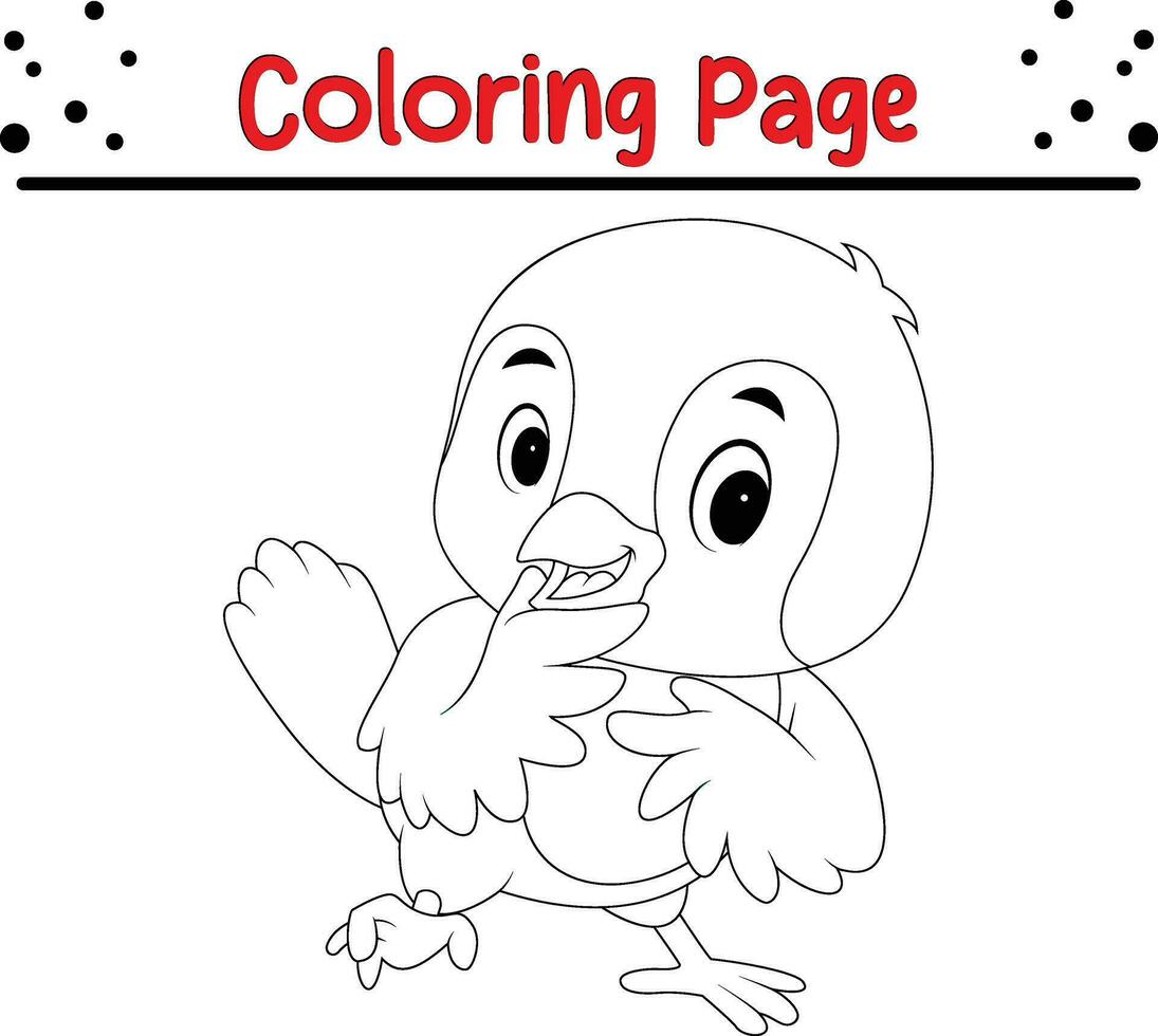 bebê pássaro coloração página para crianças. animal coloração livro vetor