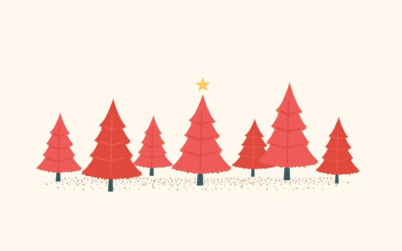 mínimo vermelho Natal árvore fundo vetor ilustração