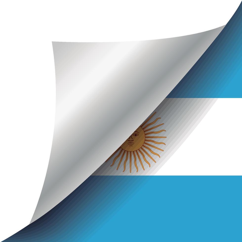 bandeira da argentina com canto enrolado vetor