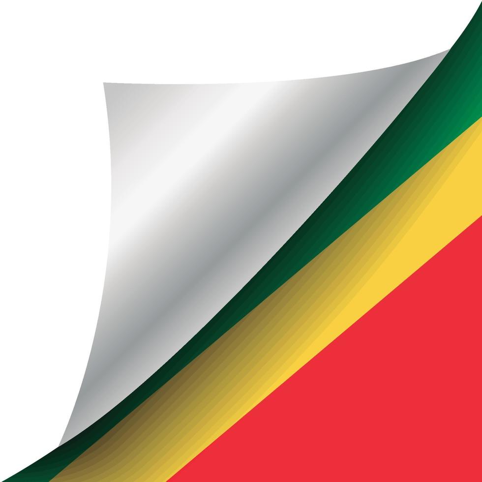 bandeira do congo com canto enrolado vetor