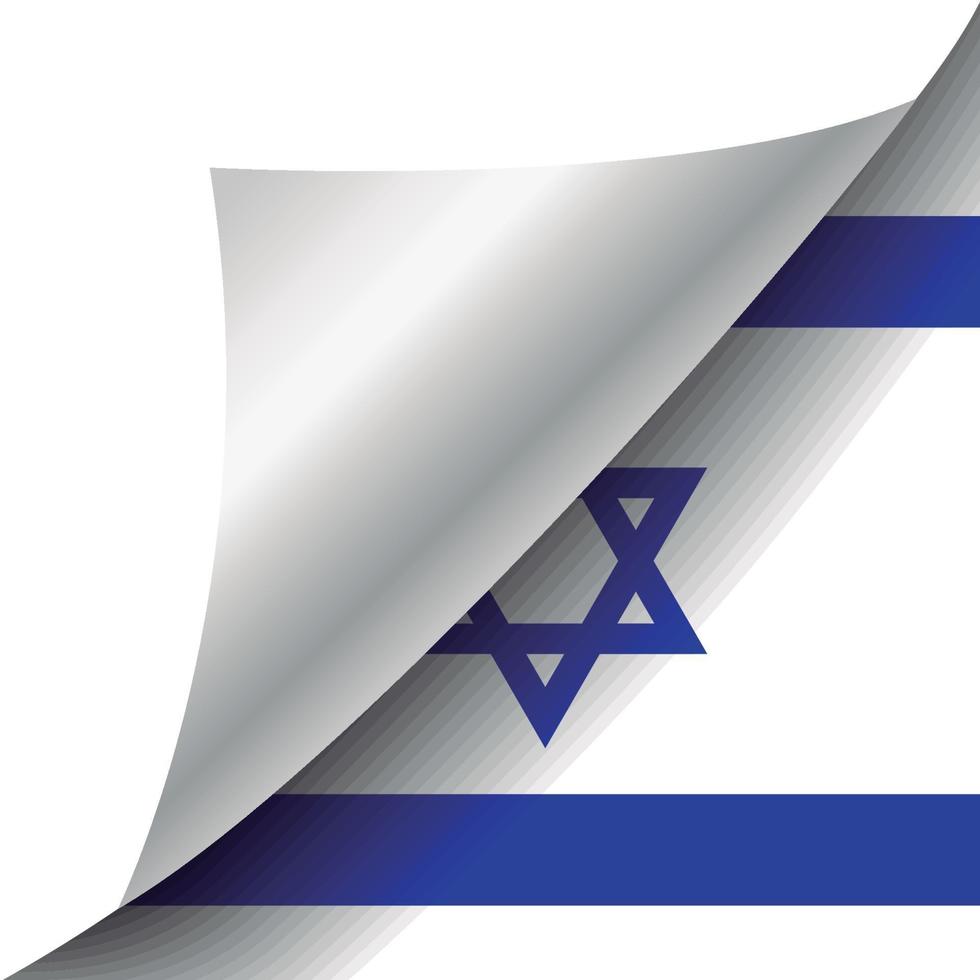 bandeira de israel com canto enrolado vetor