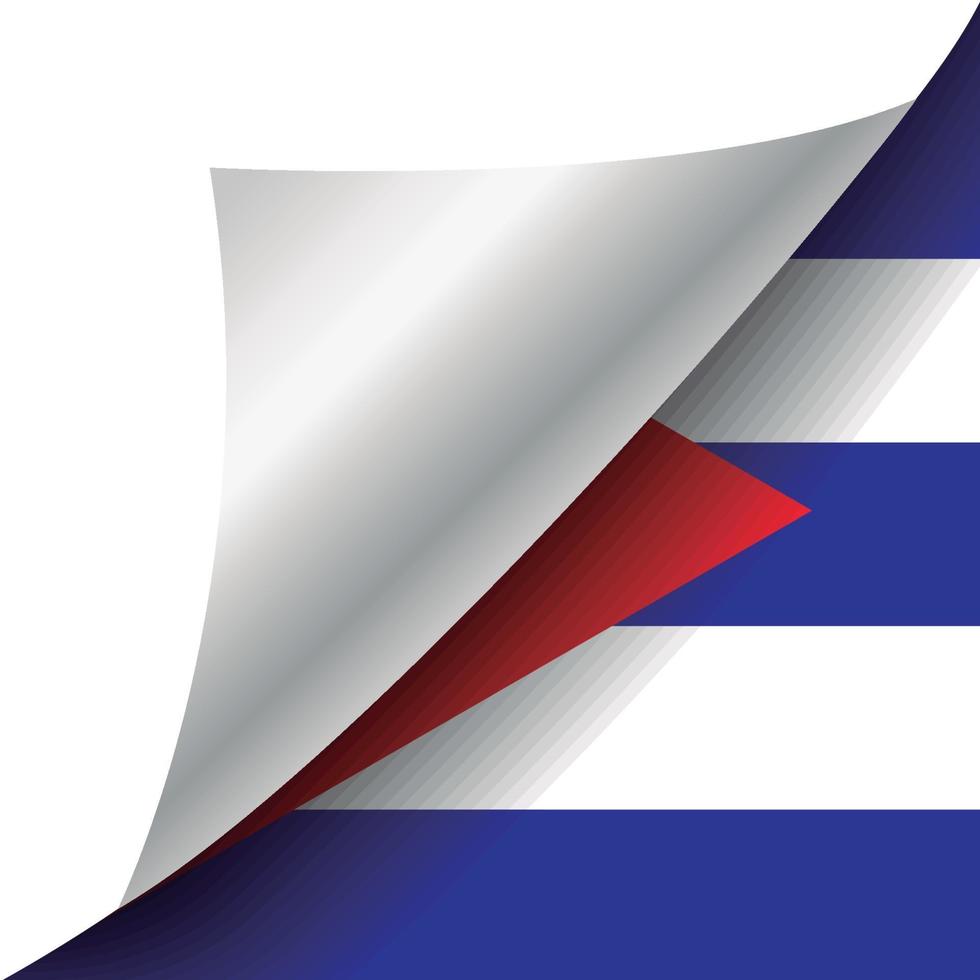 bandeira cuba com canto enrolado vetor