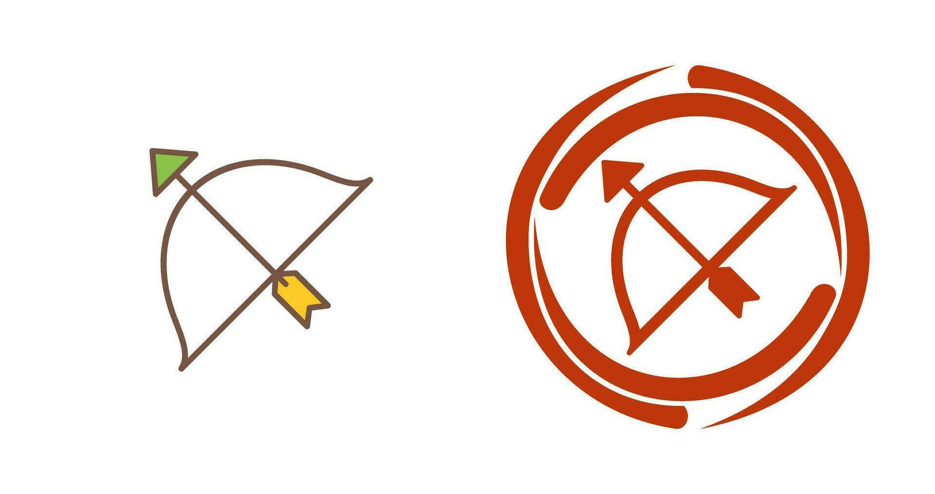 ícone de vetor de arco e flecha exclusivo
