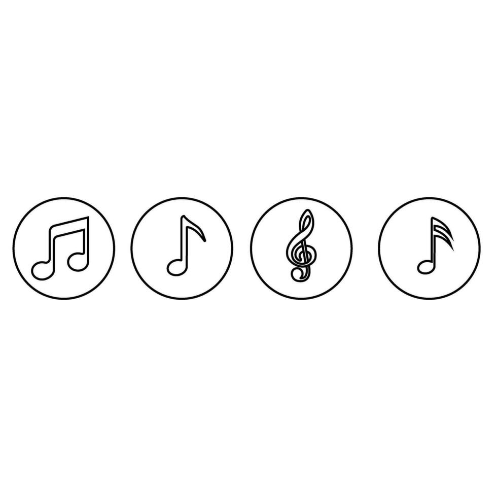 música notas vetor ícone definir. Nota ilustração placa coleção. música símbolo ou logotipo.