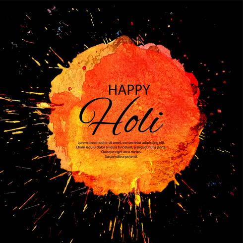 Festival de primavera indiano linda feliz Holi de fundo de cores vetor