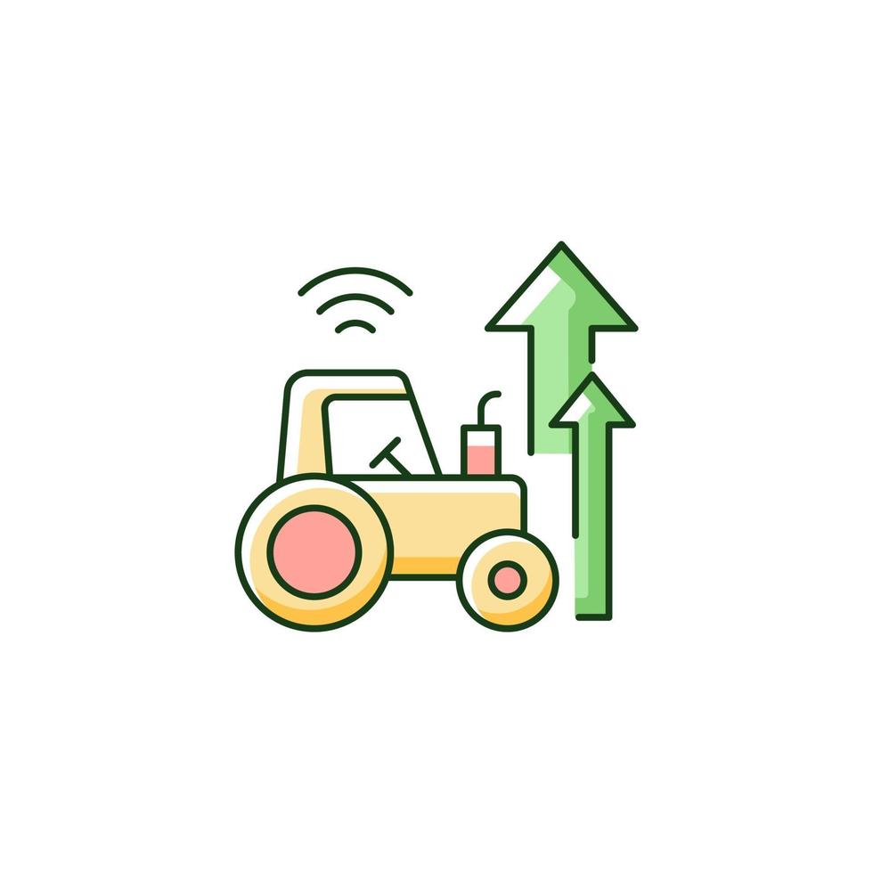 ícone de cor rgb de modernização agrícola vetor
