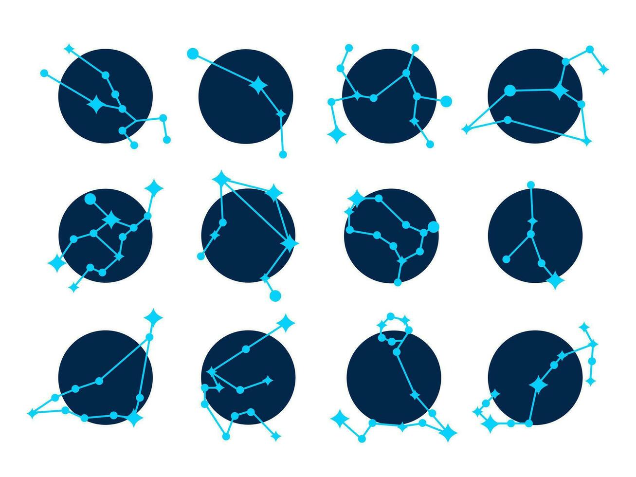 simples moderno estilo ilustração do astrológico Estrela sinais coleção, plano vetor isolado em branco fundo