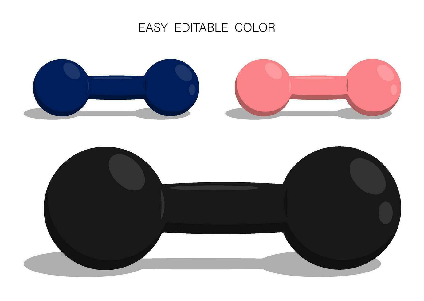 Preto e colori Esportes haltere. saudável estilo de vida, ginástica dentro academia. realista vetor