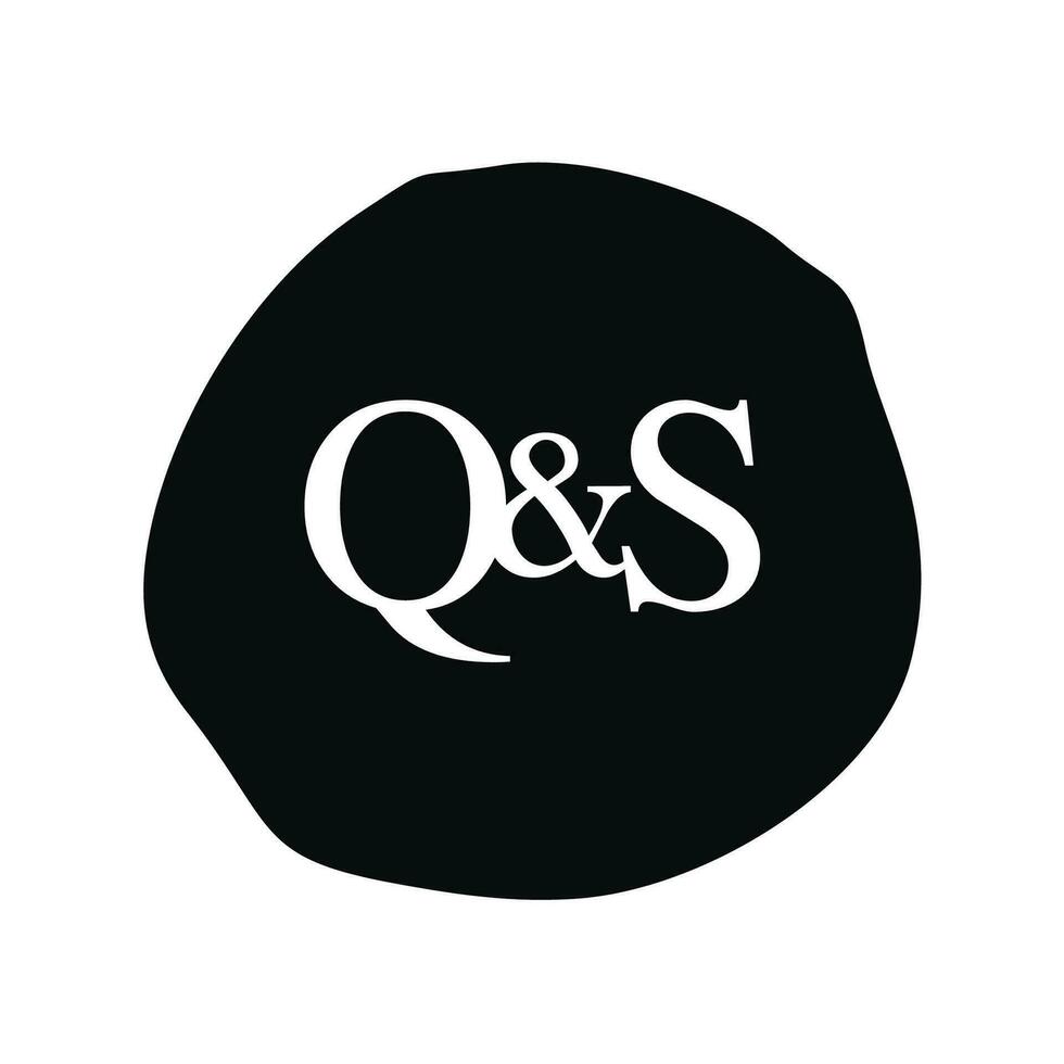 qs inicial logotipo carta escova monograma empresa vetor