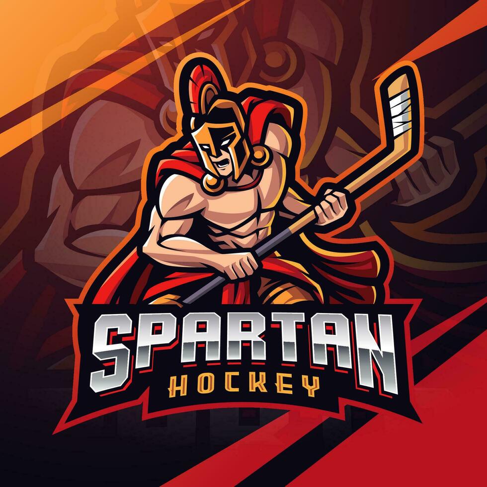 design do logotipo do mascote spartan esport vetor