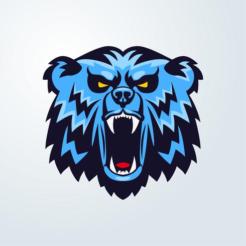 Emblema de mascote de logotipo de cabeça de urso vetor