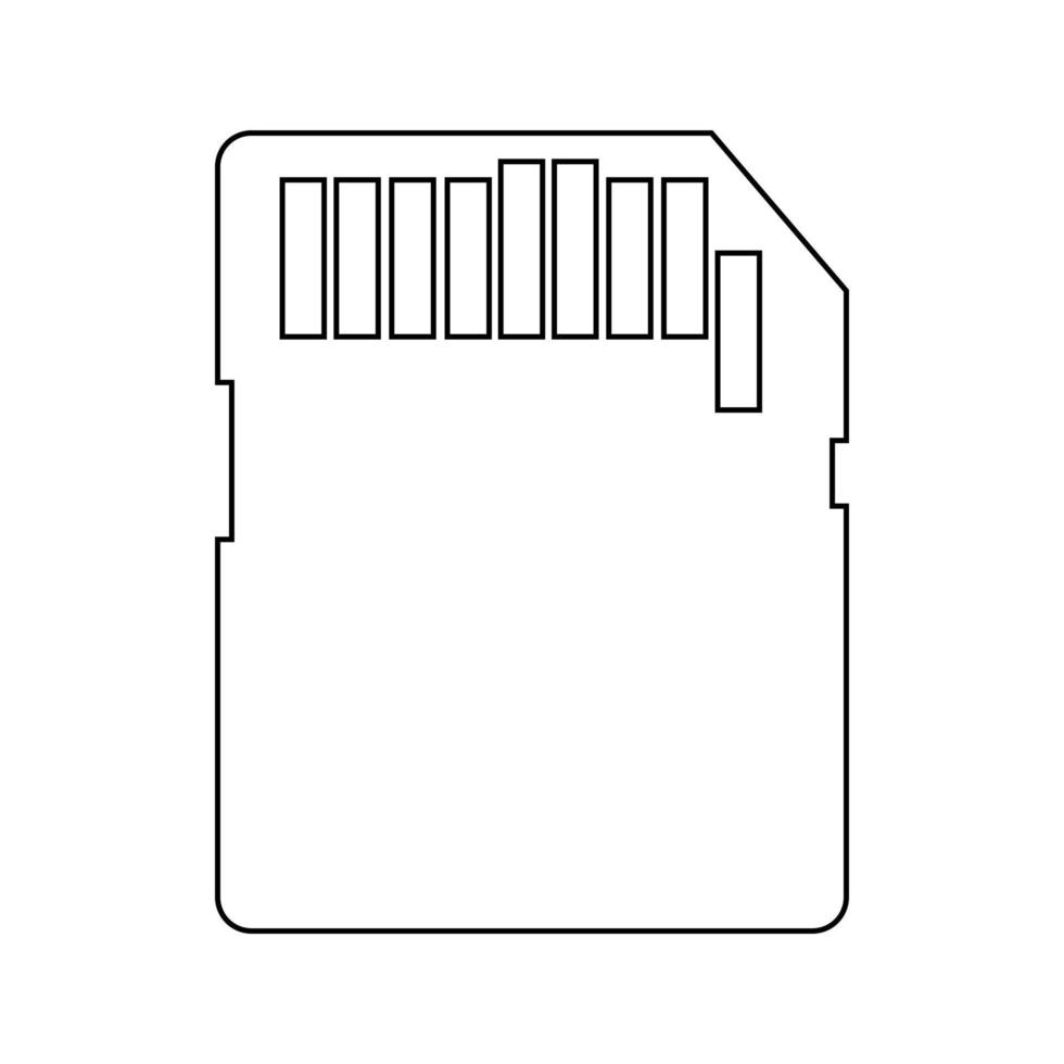 ilustração simples de cartão de memória cartão SD ou cartão micro SD vetor