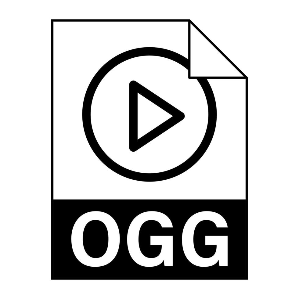 design plano moderno de ícone de arquivo ogg para web vetor