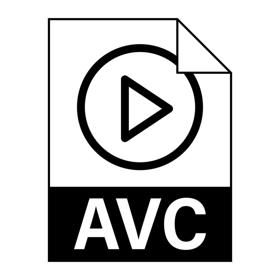 design plano moderno de ícone de arquivo avc para web vetor